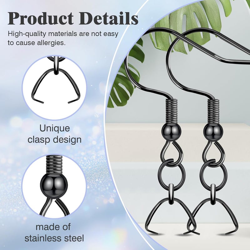 MENKEY Earring Hooks 50PCS/25Pairs, Stainless Steel Ear Wires Fish Hooks, Hypo-allergenic Jewelry Findings Parts for DIY Jewelry Making - Image 3